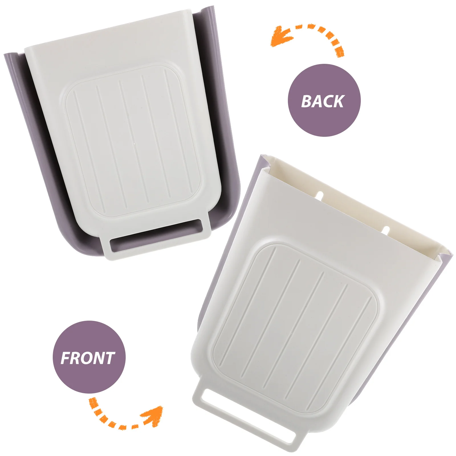 

Hanging Kitchen Trash Can Folding Garbage Bin Strong Reusable Storage Holder Car Home Space Saving Rounded Edges No Punch Design