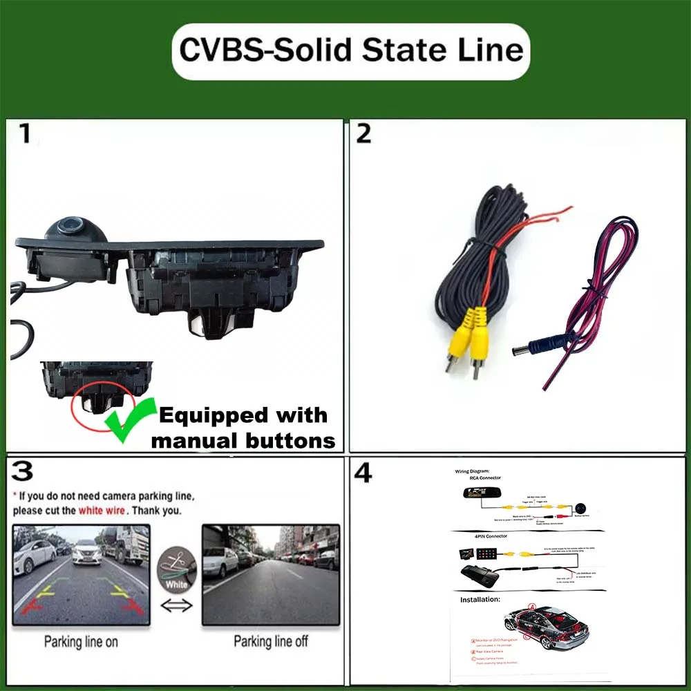 For BMW 3 5 Series F34 F35 F30 F31 F07 F10 F11 F18 2010 ~ 2017 HD Night Visioin Car Rear View Reverse Handle Camera