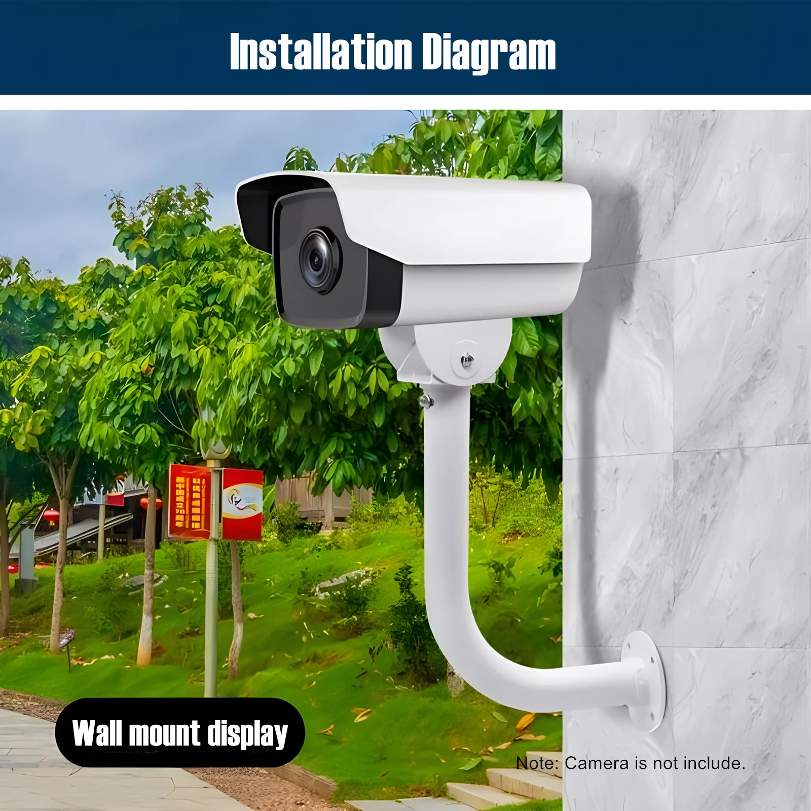 CCTV Security Camera Mount Bracket, L-shaped Enclosing Wall Bracket Adjustable Duckbill Universal Camera Wall Mounting Bracket