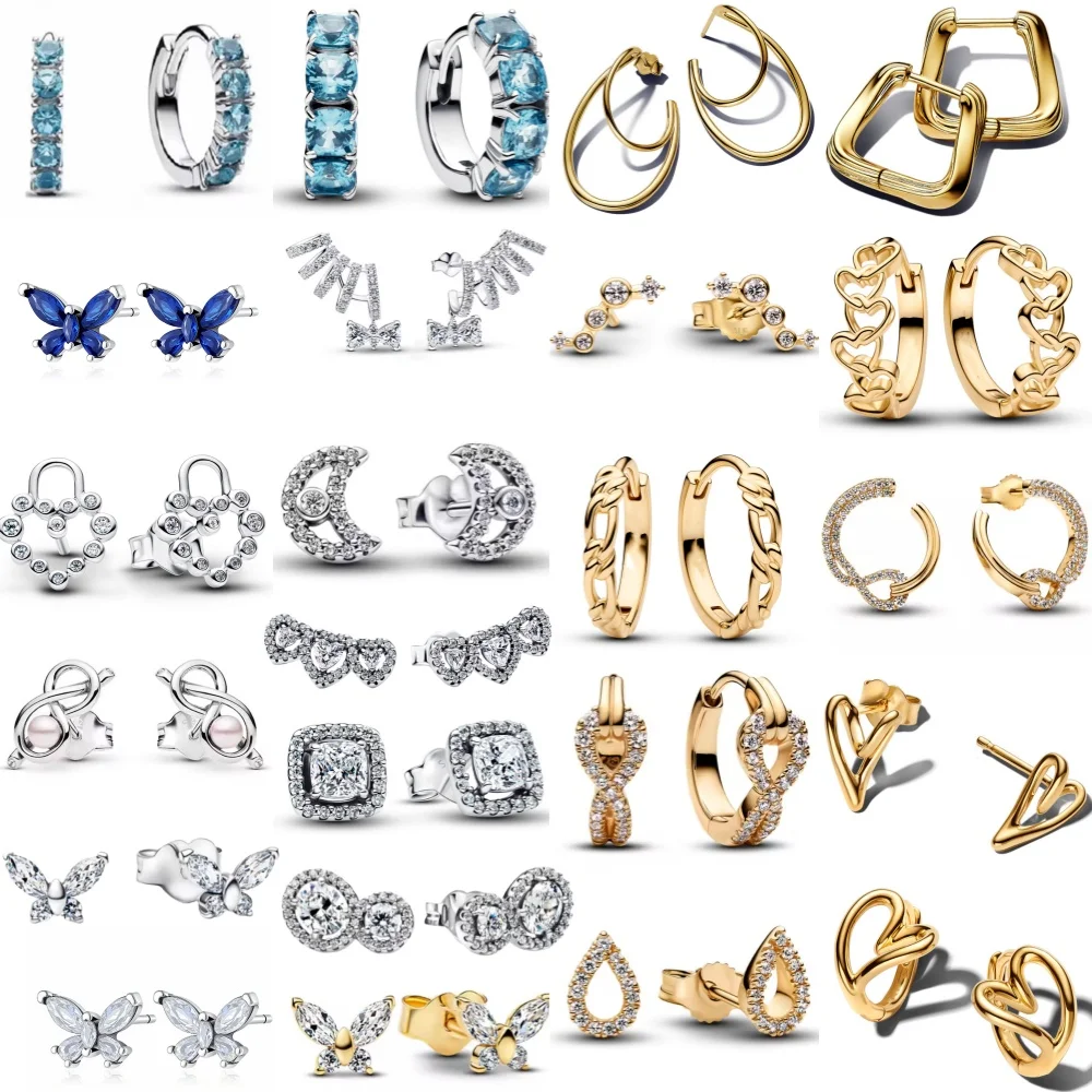 2026 Fashion Bestsellers: 925 Silver, Heart and Butterfly Earrings, Perfect for European Women's Elegance Jewelry Gifts