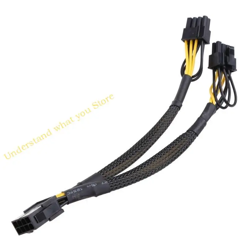 J60A 8-Pin PCIe Splitter PCI for Express Power Supply 8Pin to Dual 6 Pin Extension Connector Y-Splitter with Nylon Sleeve 8.7