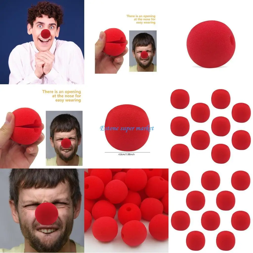

090B Redness Clown Noses Cosplay Noses Foam Sponge Circus Noses for Halloween Christmas Carnivals Costumes Party Dress Up