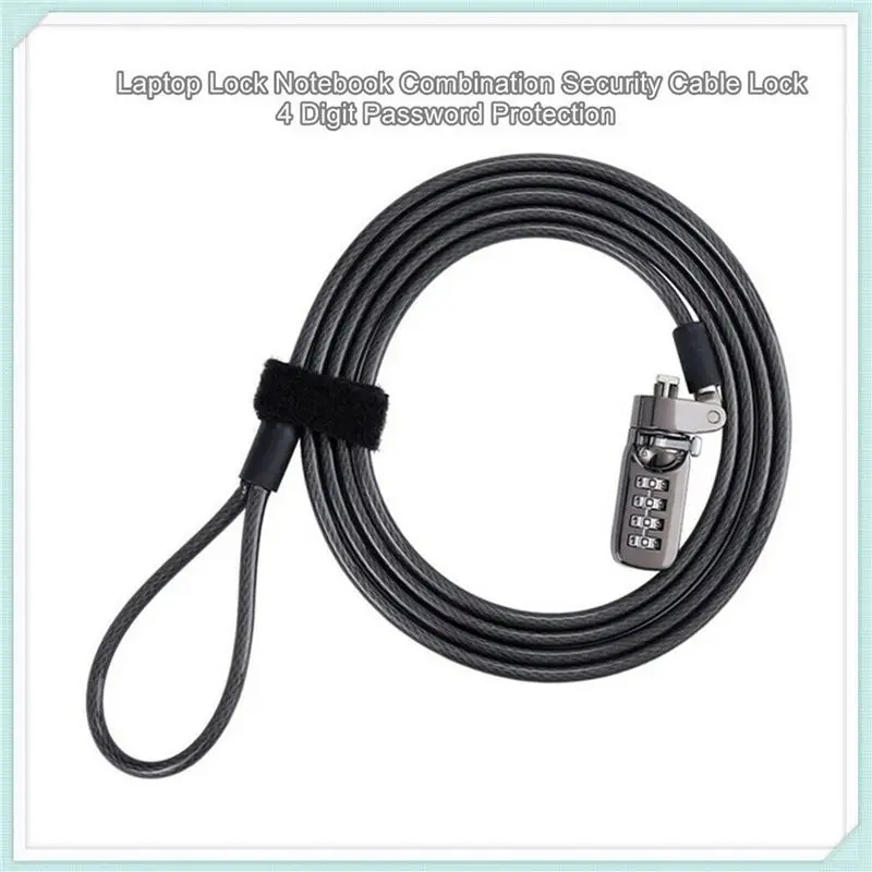 3X Security Combination Laptop Notebook Cable Lock 4 Digit Password Lock-Y18A