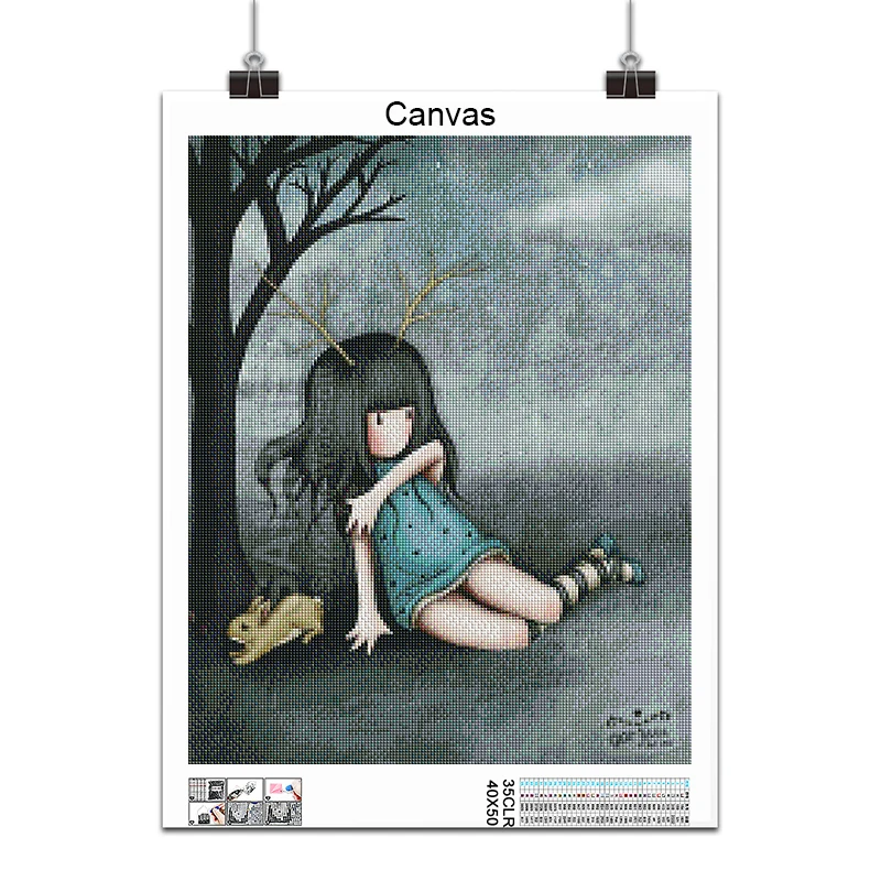 5D DIY Diamond Painting Cartoon cute little girl princess Picture Home Decor  Full Square&Round mosaic embroidery Cross stitch