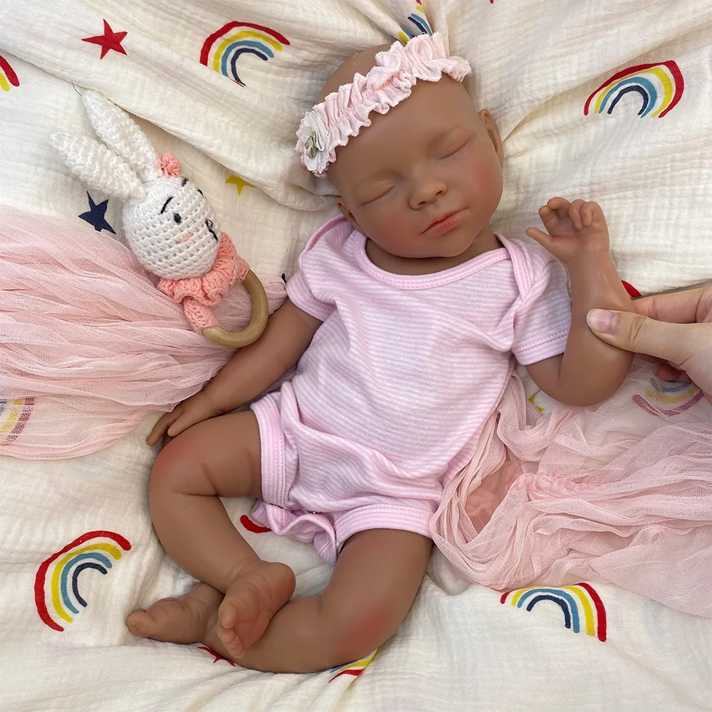 20Inch Can Use Pacifiers Silicone Reborn Girl Realistic Anatomically Correct 3D Skin Tone Rebirth Doll for Anxiety Relief