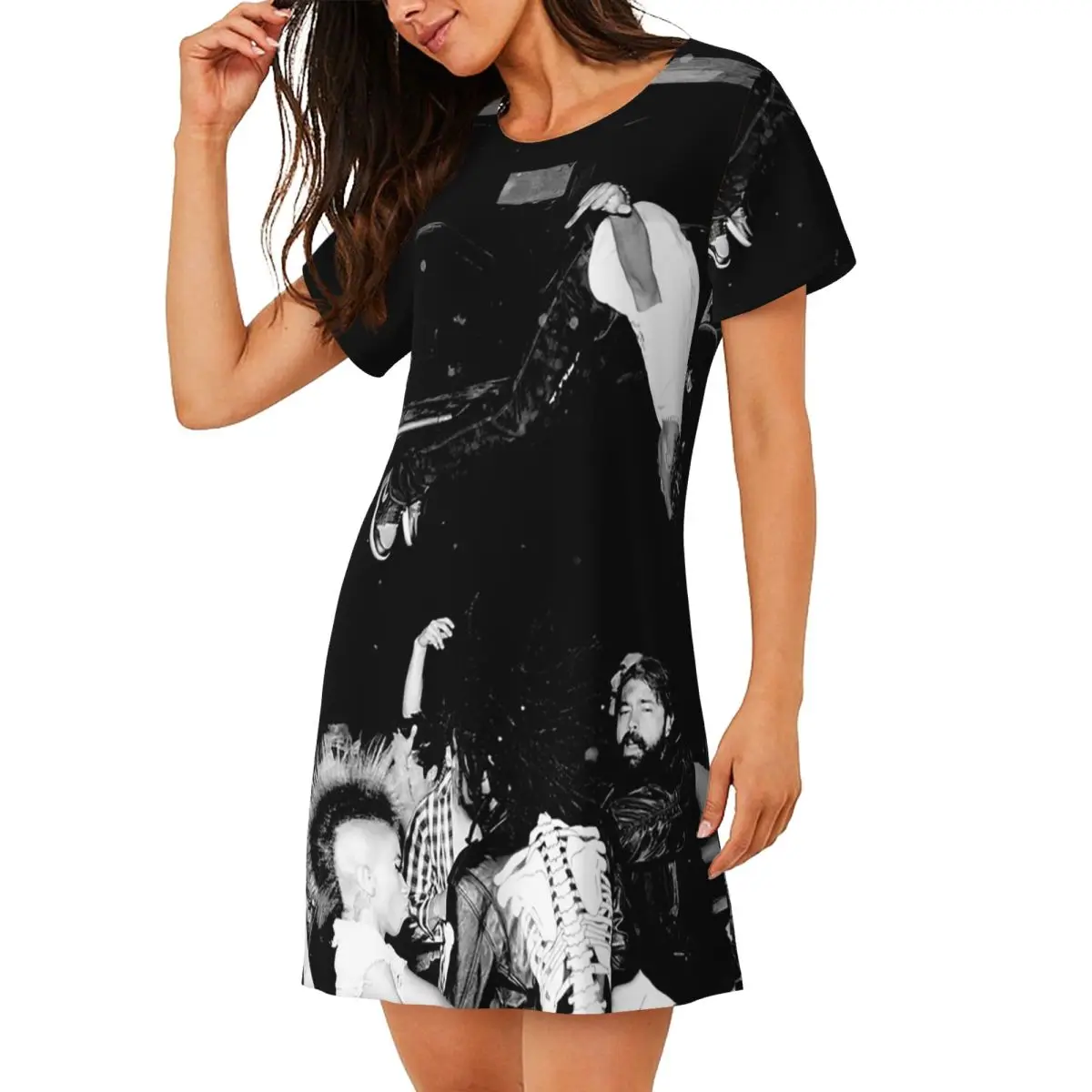 Rapper Playboi Carti Die Lit Short Sleeves Nightdress For Sleeping Sleepshirts Women Short Sleeve Nightgowns Loose Pajama Dress