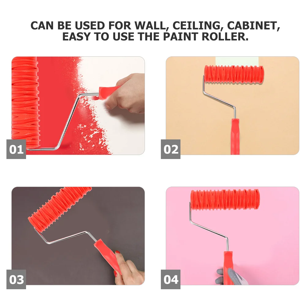 

2pcs Textured Paint Roller For Wall Decoration Embossing Diy Patterned Rubber Roller Durable Grain Texture Painting Tool