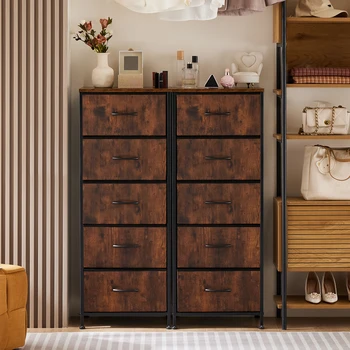 JHK 48" Dresser with 5 Fabric Drawers – Steel Frame Storage 5