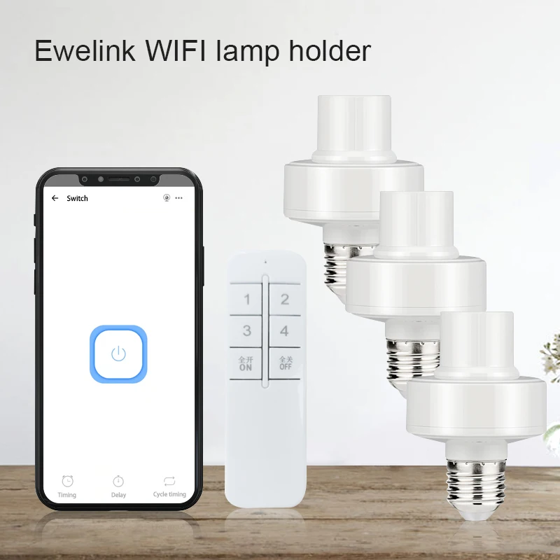 Smart Wifi E27 Light Socket Ewelink App Control Nozzle For Lamp Led Light Bulb Adapter Work With Alexa Google Home AC90-250V