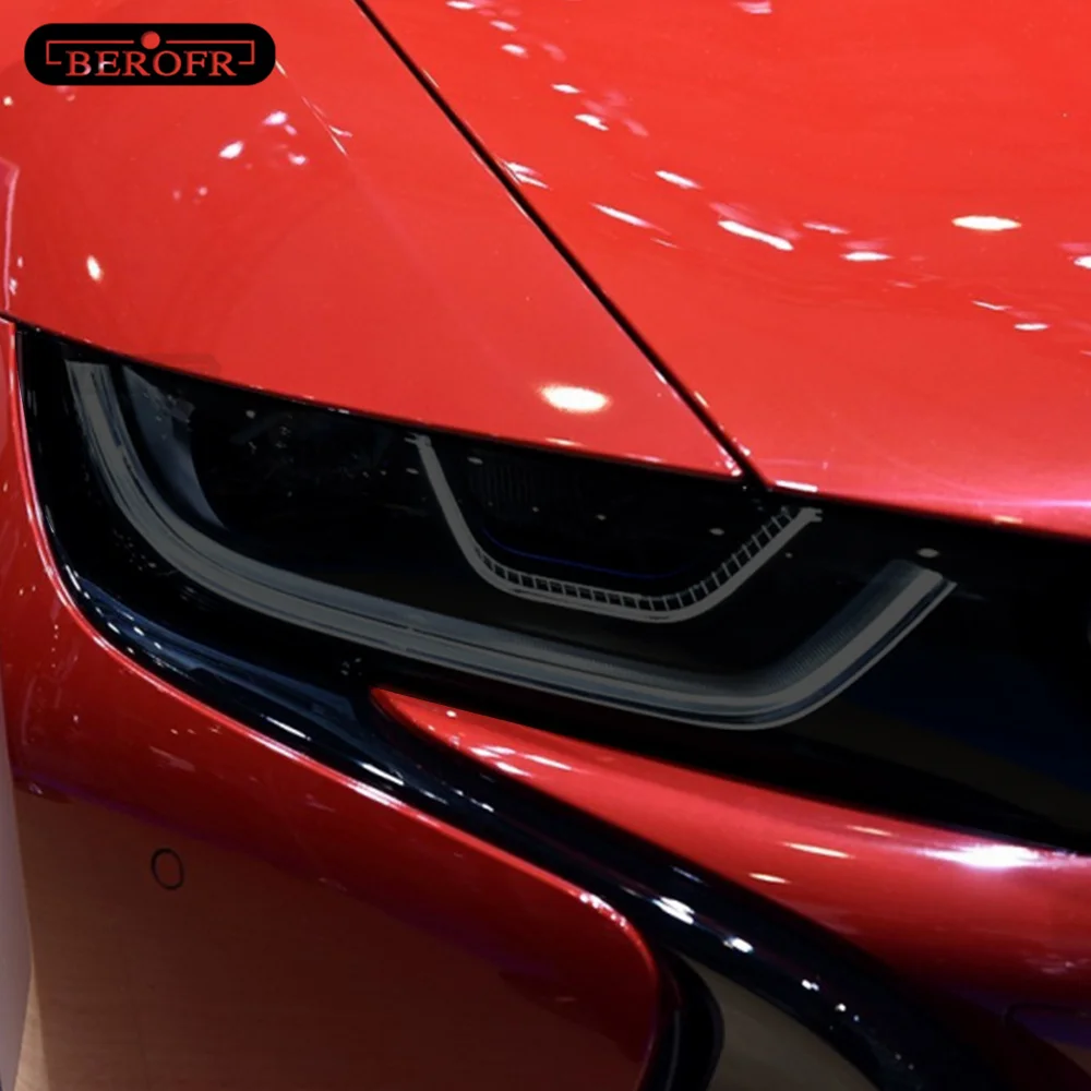 

2 Pcs For BMW i8 2014-2020 Car Headlight Transparent TPU Tint Black Vinyl Protective Film Protection Sticker Accessories