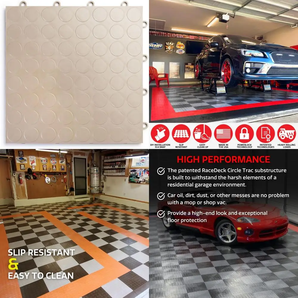 Interlocking Non-Slip Heavy-Duty Copolymer Garage Floor Tiles for Easy Installation and Durability