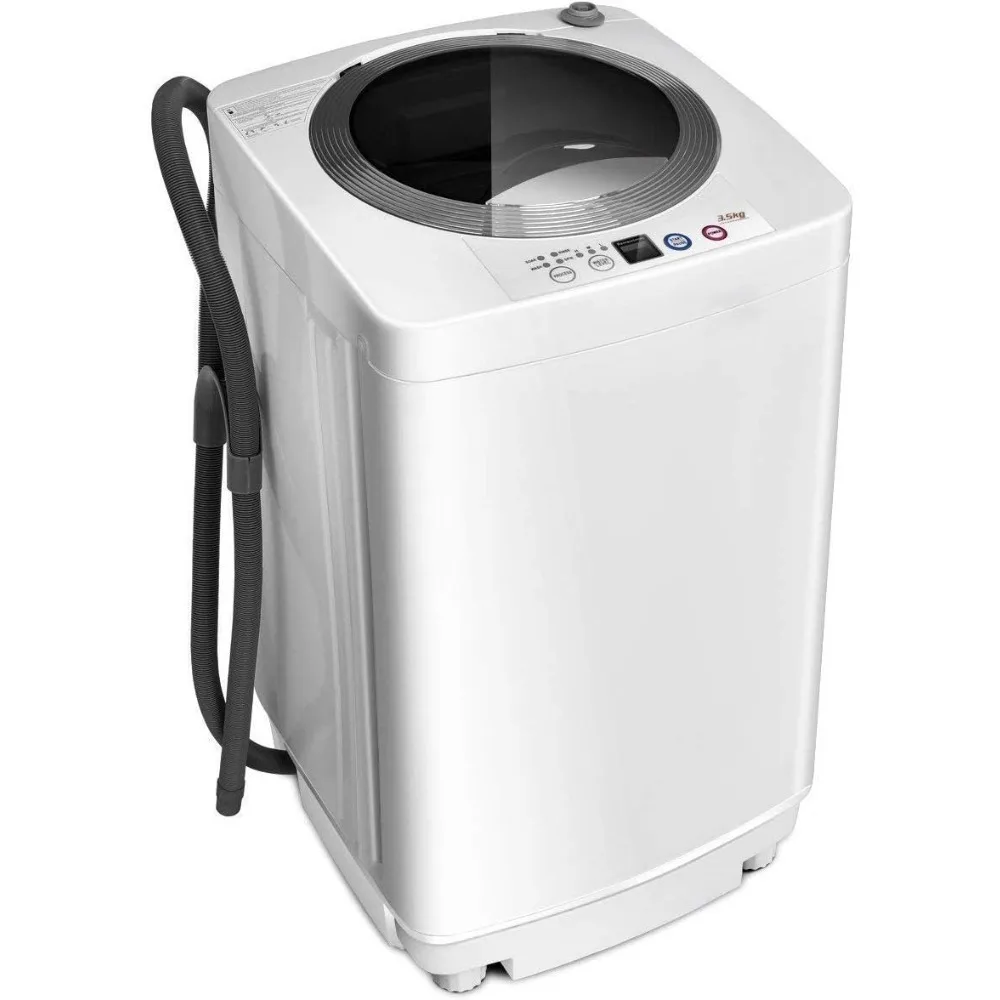 

Fully automatic portable washing machine with built-in pump and 8-pound capacity compact washing machine rotator