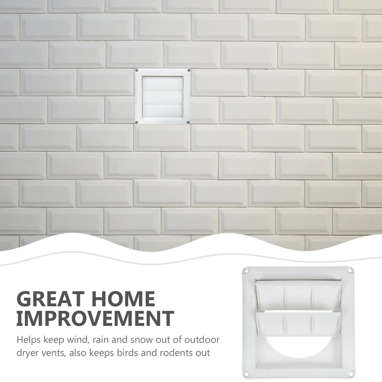 Plastic Vent Cover Dryer Air Exhaust Vent Solid External Wall Air Outlet Weatherproof Easy Install