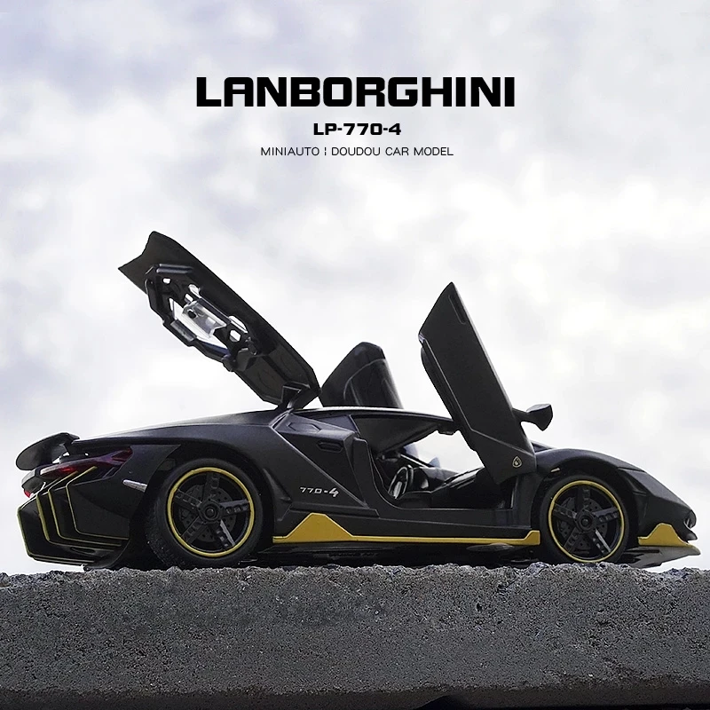 LP770 1:32 Car Alloy Sports Car Model Diecast Sound Light Super Racing Lifting Tail Car Wheels Toys For Children Christmas gift