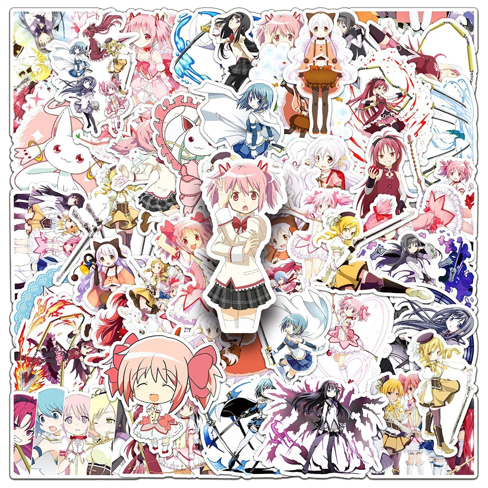 10/30/50pcs Puella Magi Madoka Magica Cartoon Stickers Kawaii Anime Girl Decals Stationery Laptop Suitcase Sticker Kid Toy Gifts