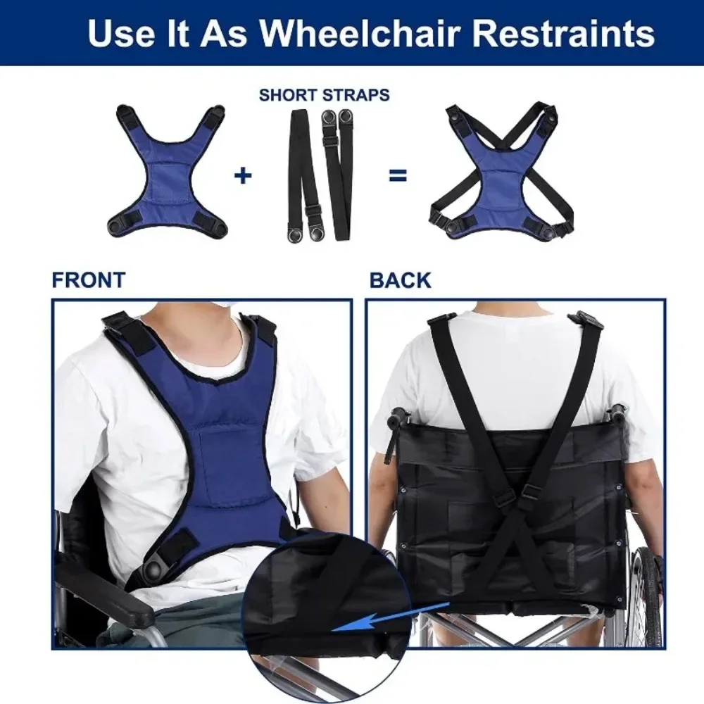 Wheelchair Fixing Strap Paralyzed Elderly Wheel Chair Restraint Belt Adjustable Patients Anti Falling Safety Harness Fixed Vests