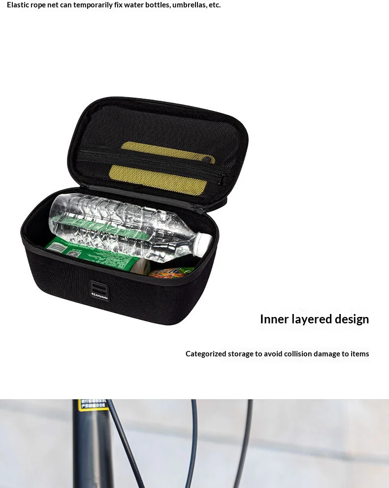 OFFBONDAGE 4L EVA Hartschalen-Fahrrad-Fronttasche, wasserdichte, faltbare Fahrrad-Lenkertasche, tragbare Fahrrad-Aufbewahrungstasche für Brompton – Detail 6