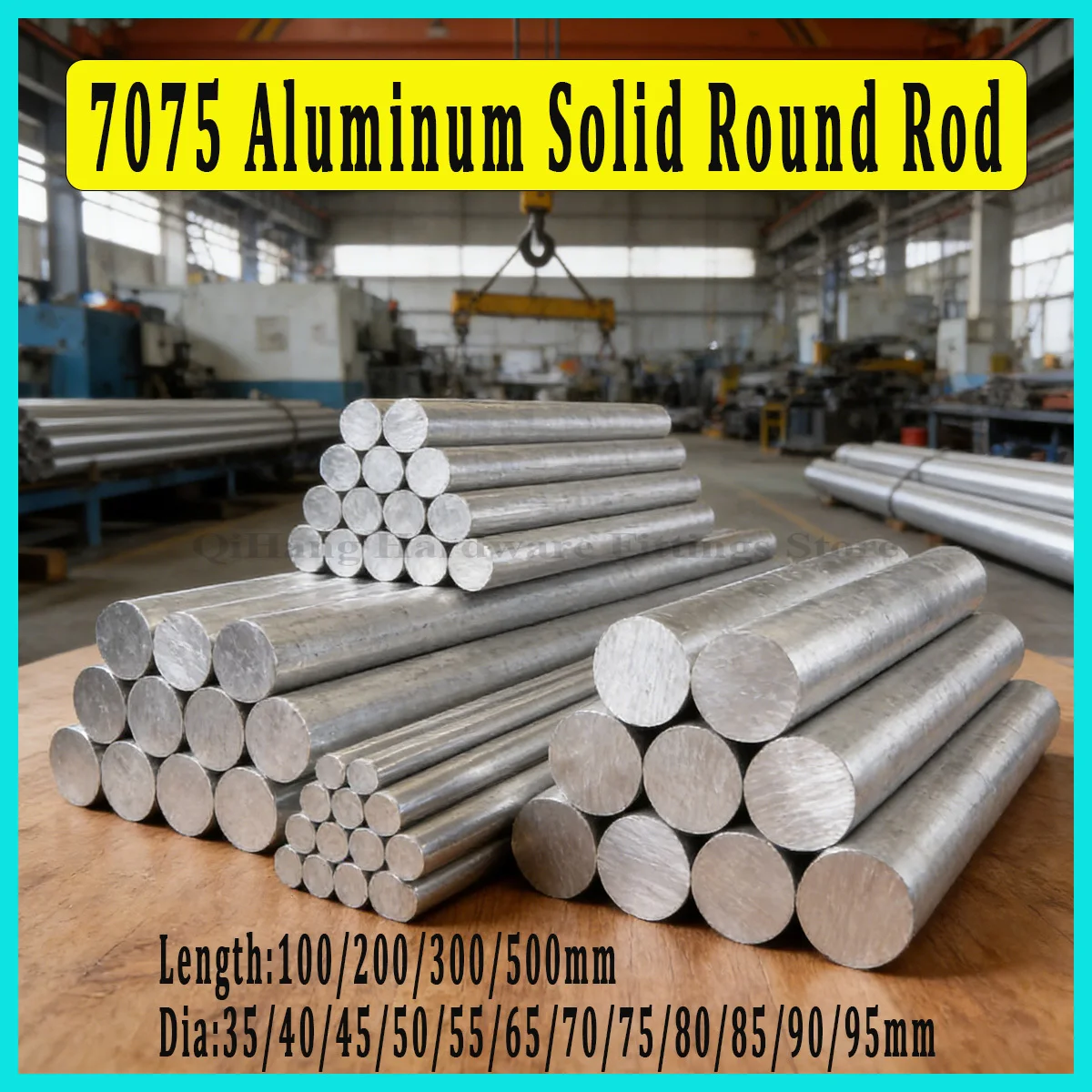 

1Pcs 7075 Aluminum Solid Round Rod, Diameter 35-95mm High Hardness Aluminum Bar, for CNC Lathe Milling DIY Craft Tools