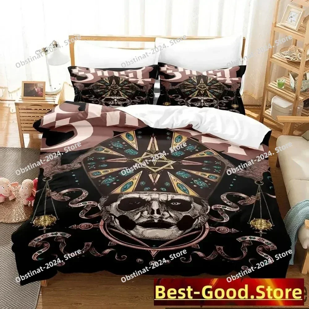 3D Print Ghost Rock Band Swedish Bedding Set Duvet Cover Bed Set Quilt Cover Pillowcase Comforter king Queen Size Boys Adult