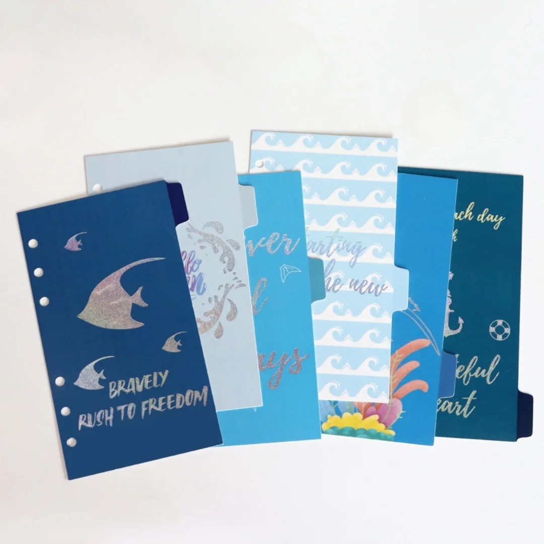 6 قطع/مجموعة من ورق الأوراق السائبة للتصنيف البحري، ورق مؤشر مثقوب متعدد الألوان، مستلزمات التعلم المكتبية والمدرسية