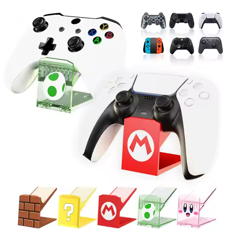 Cute Game Controller Bracket Mount Space Saving Gaming Headset Holder Storage Rack Gamepad Stand for PS5/PS4/PS3/Xbox/Switch