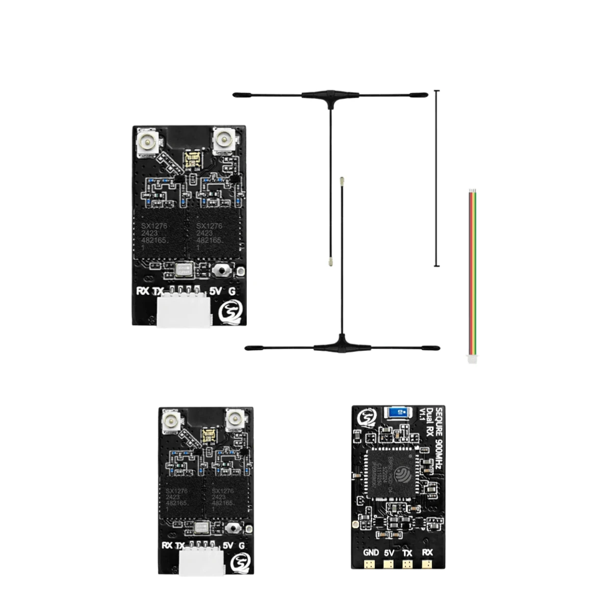 SEQURE ELRS 915MHz/868MHz Dual RX True Diversity Dual Antenna Receiver FPV Racing Drone Fixed Wing Small Size Long Distance