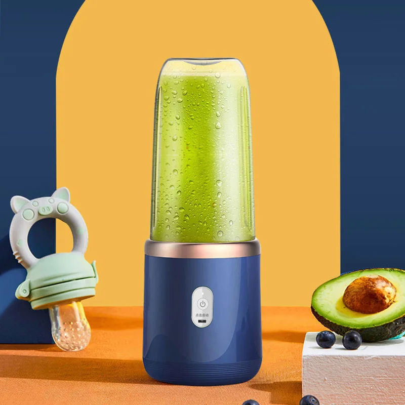 

Миксер-измельчитель, маленький и портативный, с зарядкой через USB, фруктовый соковыжималка, чашка для питья, 6 лезвий, фруктовый сок с 2 чашками