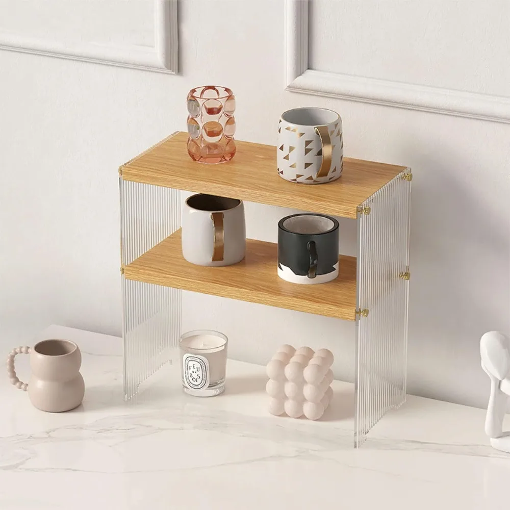 organizer-per-stazione-caffe-in-acrilico-ripiano-moderno-con-pannelli-a-coste-e-ripiani-in-legno-elegante-espositore-da-appoggio