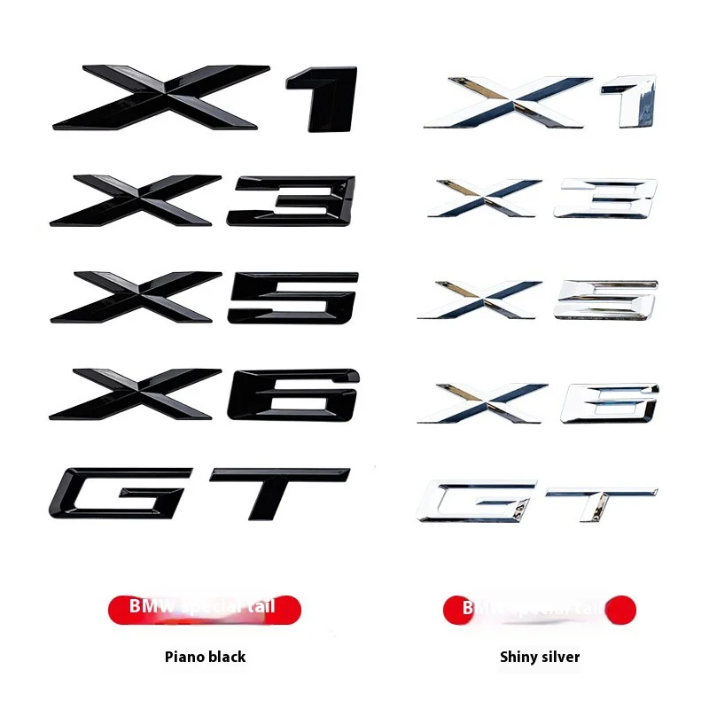 

3D ABS Black Chrome Car Letters Rear Trunk Emblem Badge X1 X2 X3 X4 X5 X6 X7 Logo For BMW E70 E53 F15 G05 Decals Sticker Styling