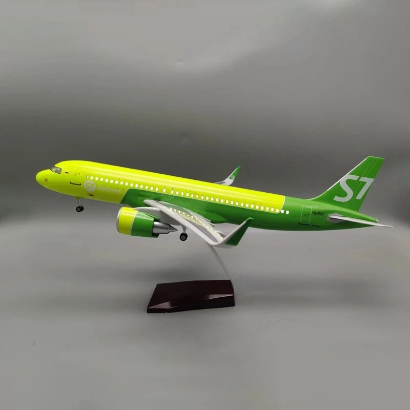 

47CM 1/80 Airplane A320NEO A320 NEO Siberia S7 Airlines Model Toy Light & Wheel Landing Gear Diecast Resin Plane Model