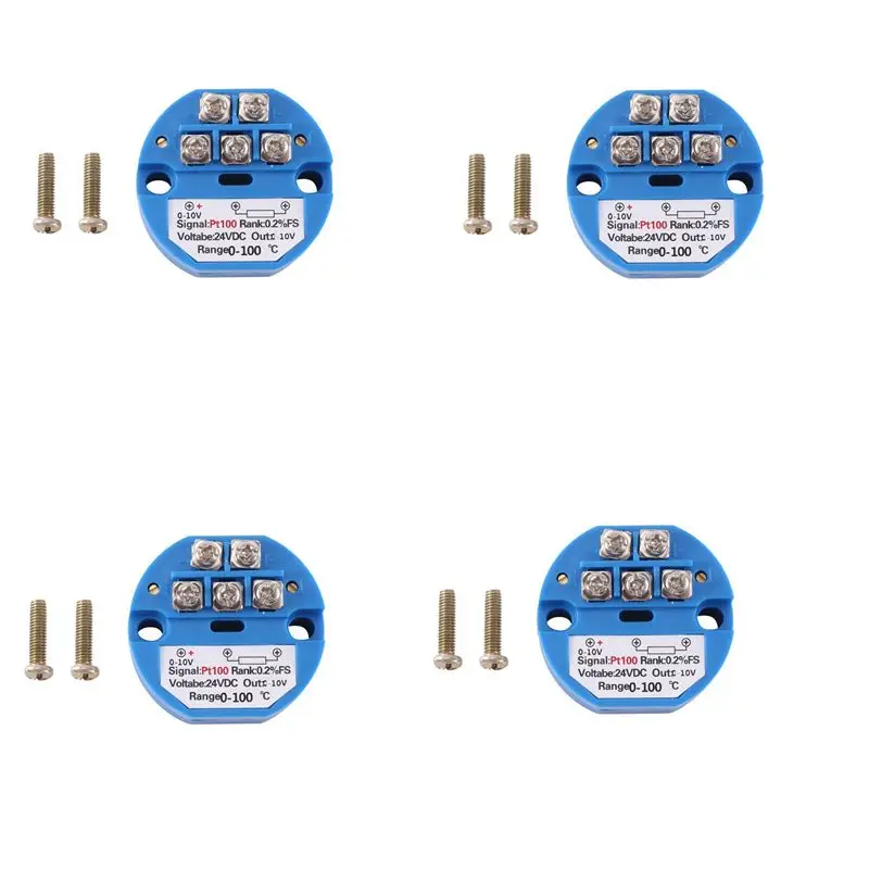 RALCA-4X PT100 Type To 0-10V 0-100 Degree RTD Input 0-10 A Output DC24V Thermal Resistance Temperature Transmitter