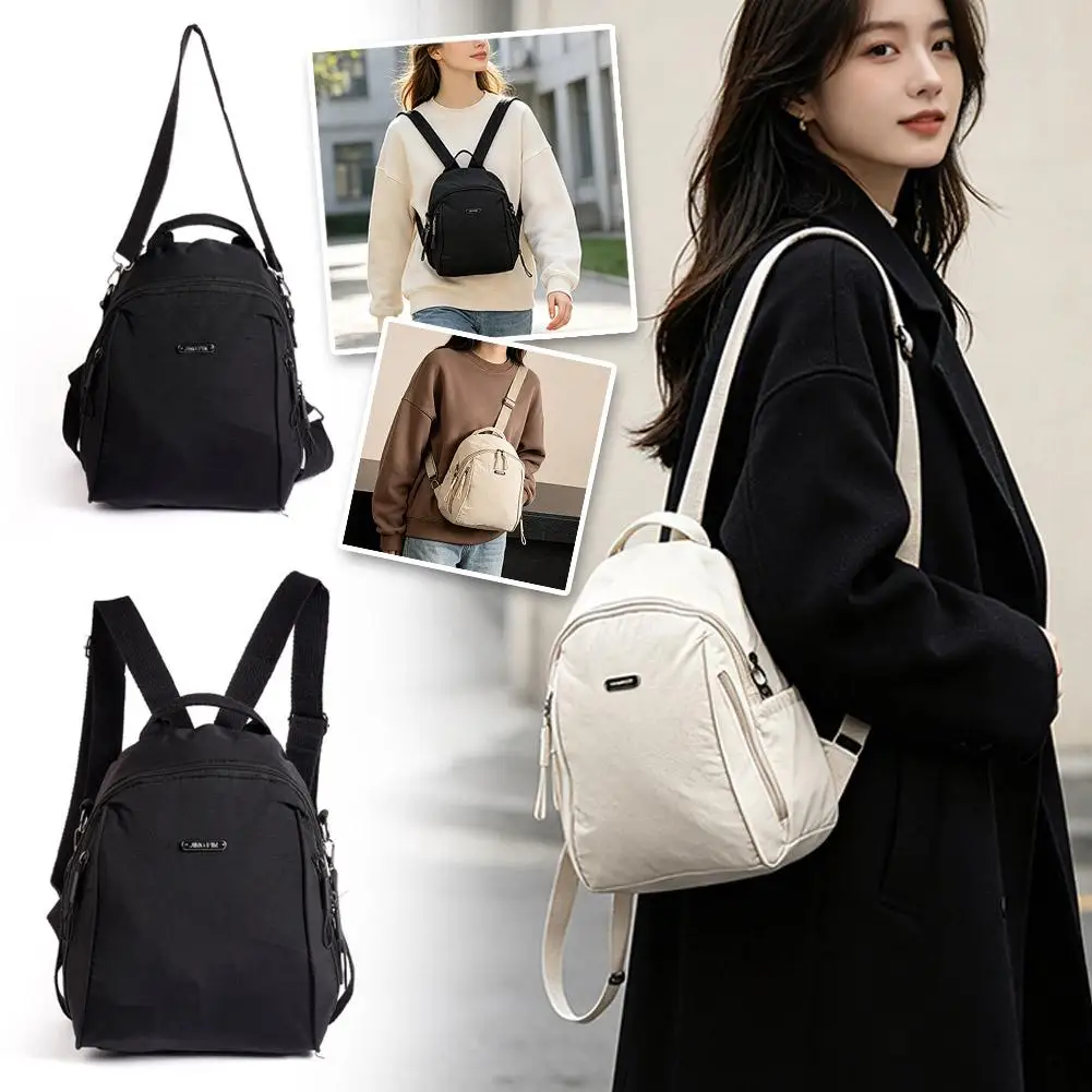 Large Capacity Lightweight Backpack Multi-functional  Backpack Waterproof Nylon Casual Travel Crossbody Pack Purse