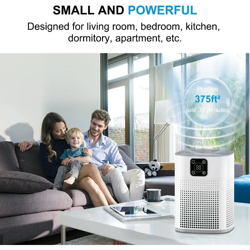 Air Purifiers for Bedroom, Honeyuan H13 HEPA Air Purifier for Home Large Room 600 sqft, Air purifiers with 360°Air Intake, 3 Fan