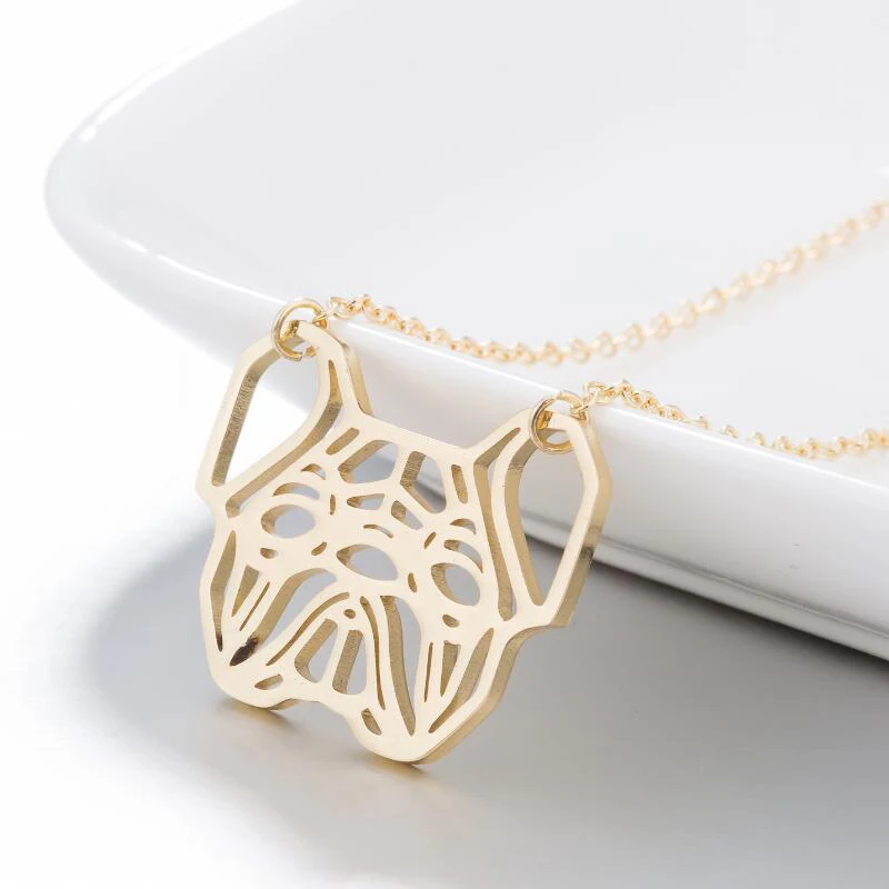 Vintage Stainless Steel French Bulldog Head Pendant Necklace for Men Women Unique Jewelry Accessories Animal Dog Necklaces Party