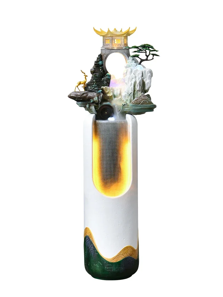 Flowing Water Ornaments Hallway Floor Waterscape TV Cabinet next to Fountain Rockery Circulating Water Landscape