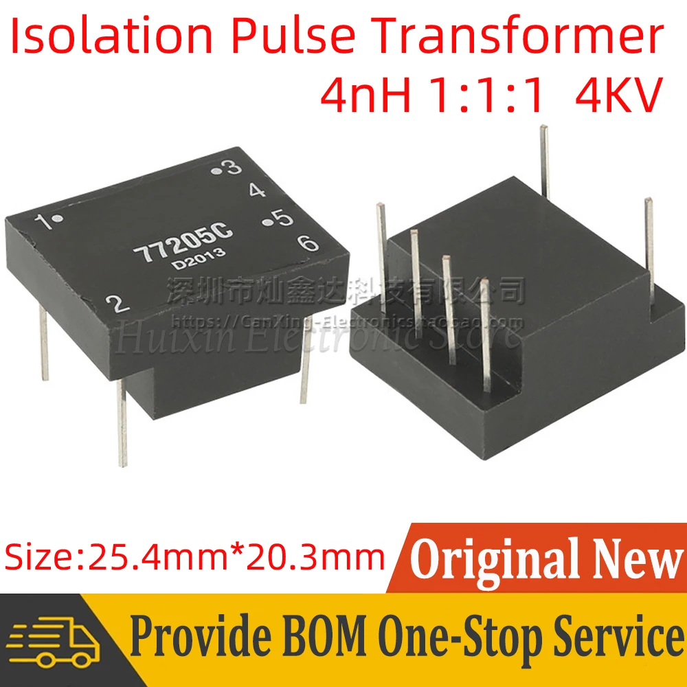 77205C Signal Pulse Transformer Inductance 4mH Three winding 1:1:1 4KV Isolation Pulse Transformer Switch Mode Power Supply DIP