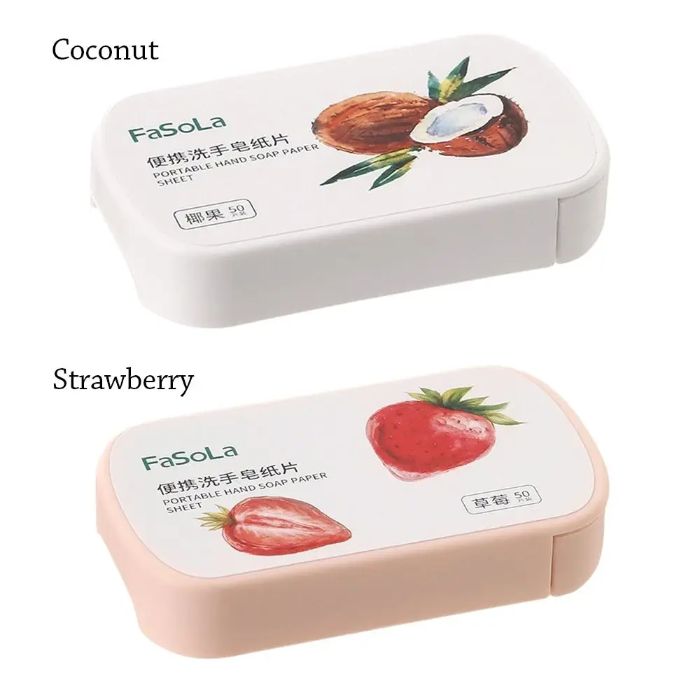 100 Slice Mini Strawberry Coconut Paper Soap Disposable Hand Washing Hand Care Cleaning Scented Soap Papers