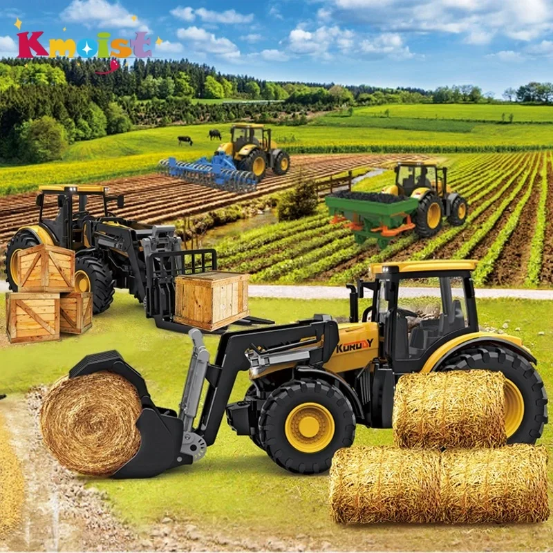 

Scene Simulation Farmer Truck Toys for Boys 1/24 Inertia Farmer's Combined Soil Preparation Vehicle For Kids Toy Children's Days