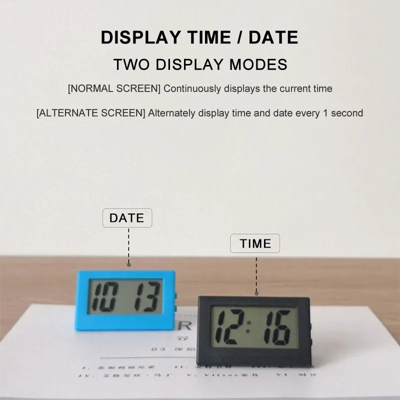 ミニ液晶デジタルテーブルダッシュボード、デスクトップ、ホームオフィス、サイレントタイムディスプレイ用電子時計