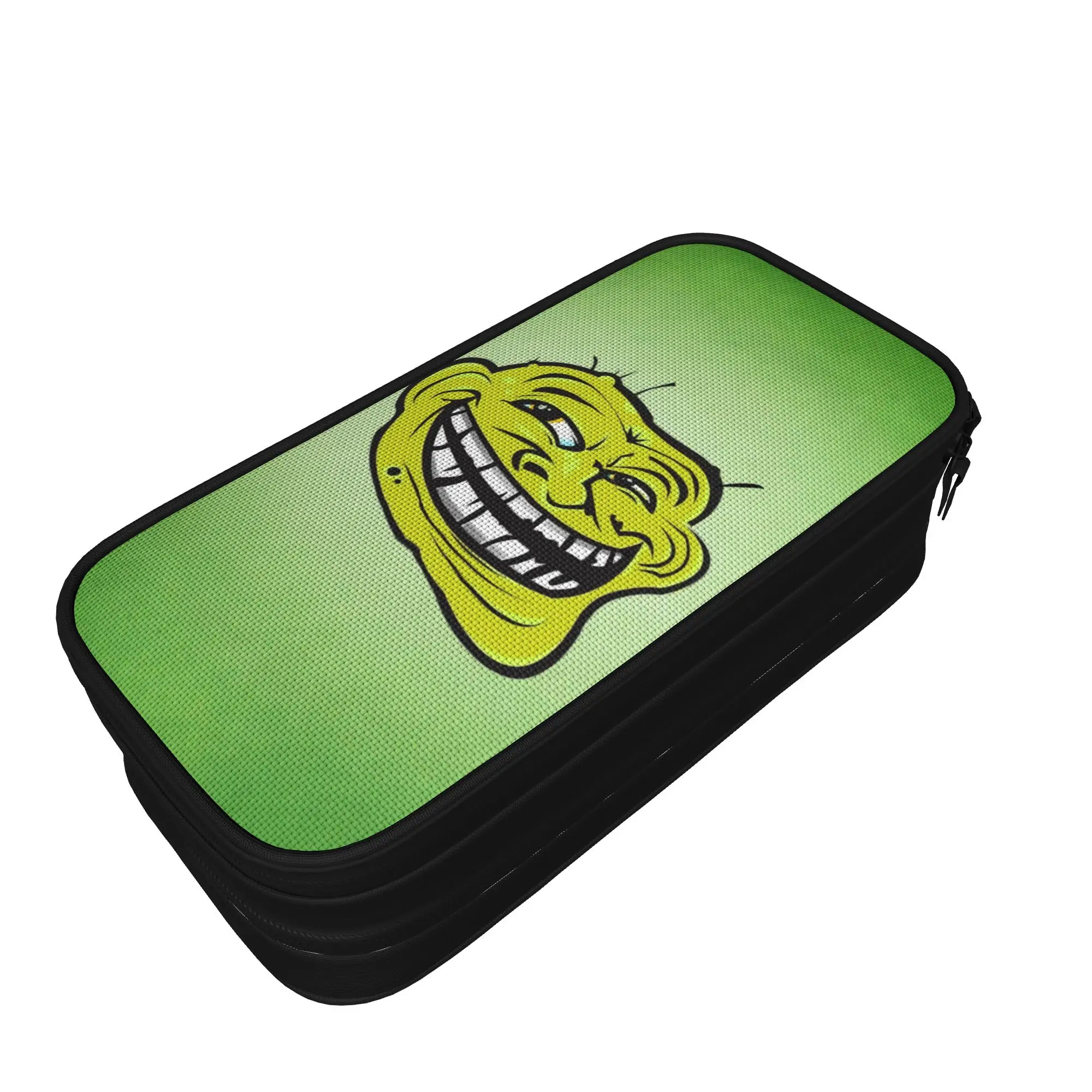 Classic Troll Face Meme Funny Pencil Case Comic Humor Pen Holder Bag Girl Boy Large Storage School Gifts Pencil Box Stationery