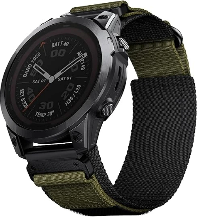 Garmin Nylon 22 26mm Loop Strap 5Plus 6Pro 7 Easy Fit Wristband Belt Replaceable Watch Band Fenix7X/5X/5XPlus/6X/6XPro Bracelet