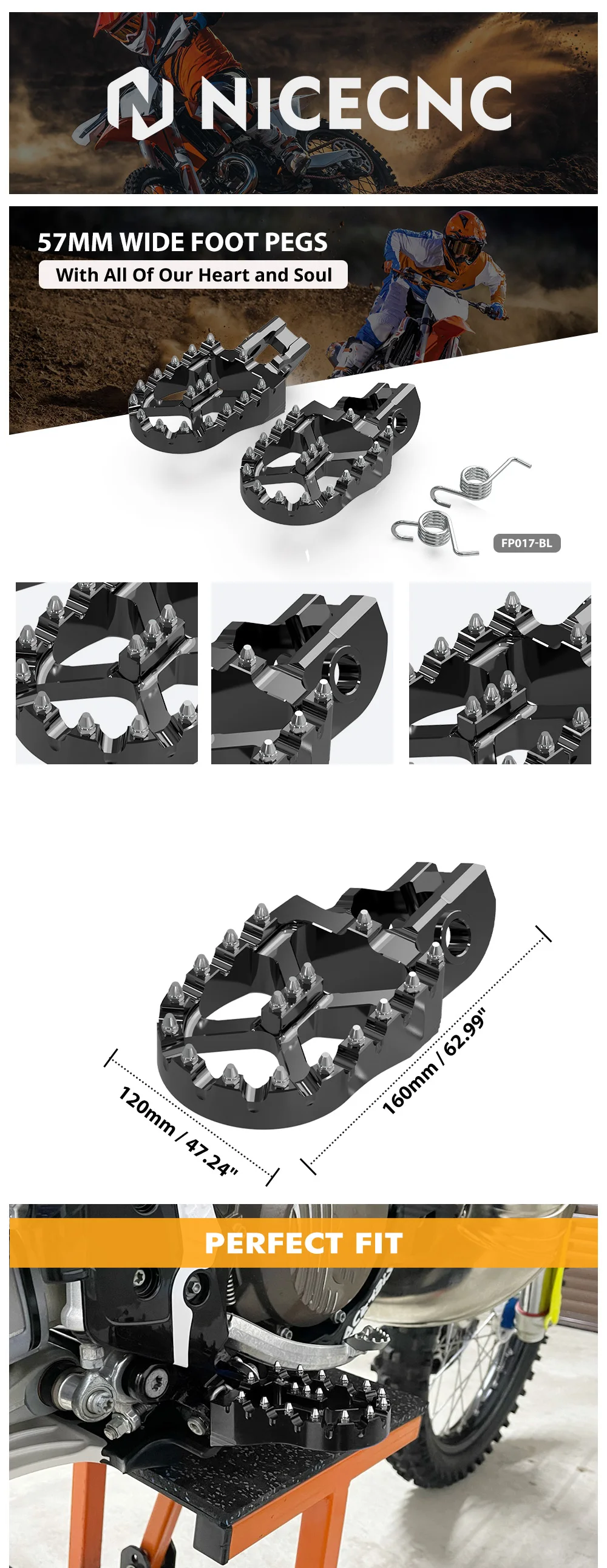  (EU-Lager) Für Husqvarna TE 300 250 FE 350 FE450 FE501 2017-2023 Fußrasten Fußstützen für KTM EXC300 GasGas EC300 – Detail 1