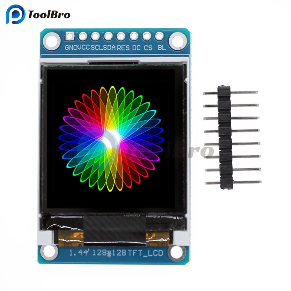 1.44 Inch TFT LCD 65K Color 128x128 Display Screen SPI Serial Port Module ST7735 for Arduino 51 ARM