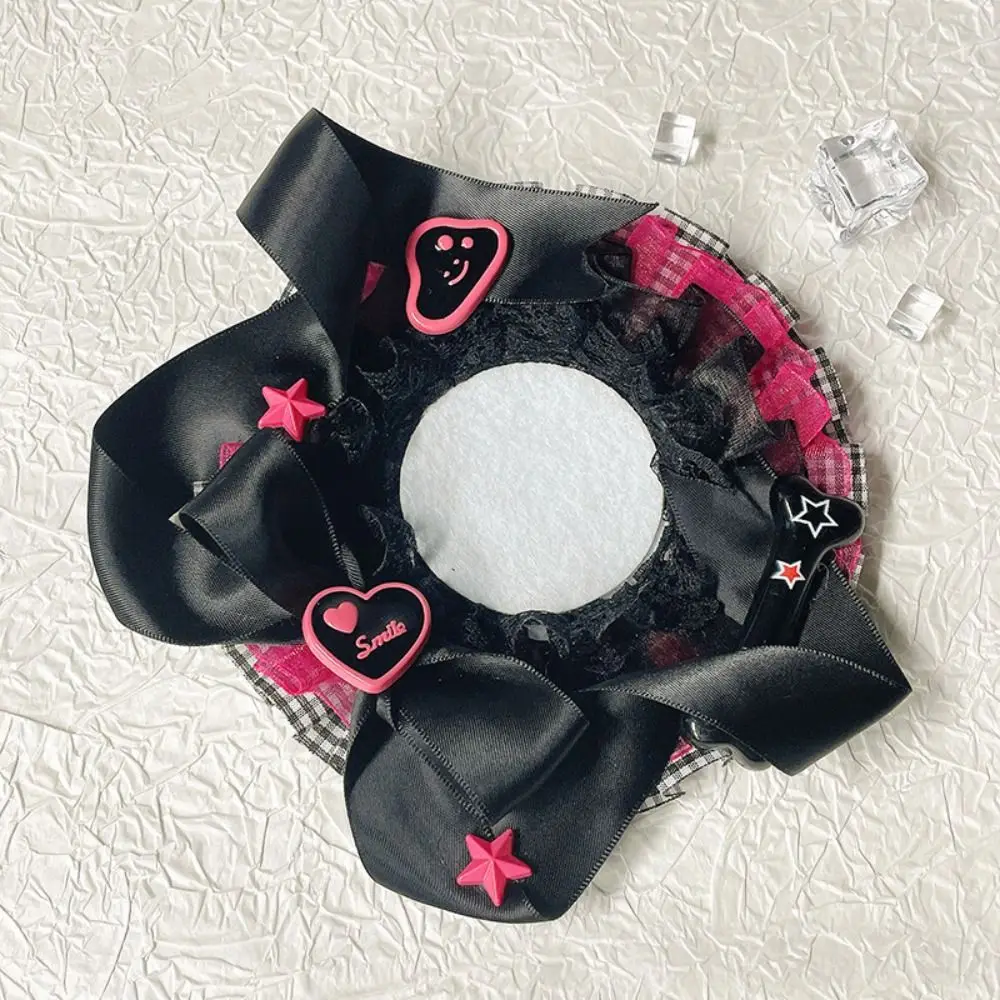 Lovely Lace Magnetic Anime Badge Holder Bear Bow Pins Display Base Heart Bell Ornate Ribbon Badge Flower Ita Bag Accessories