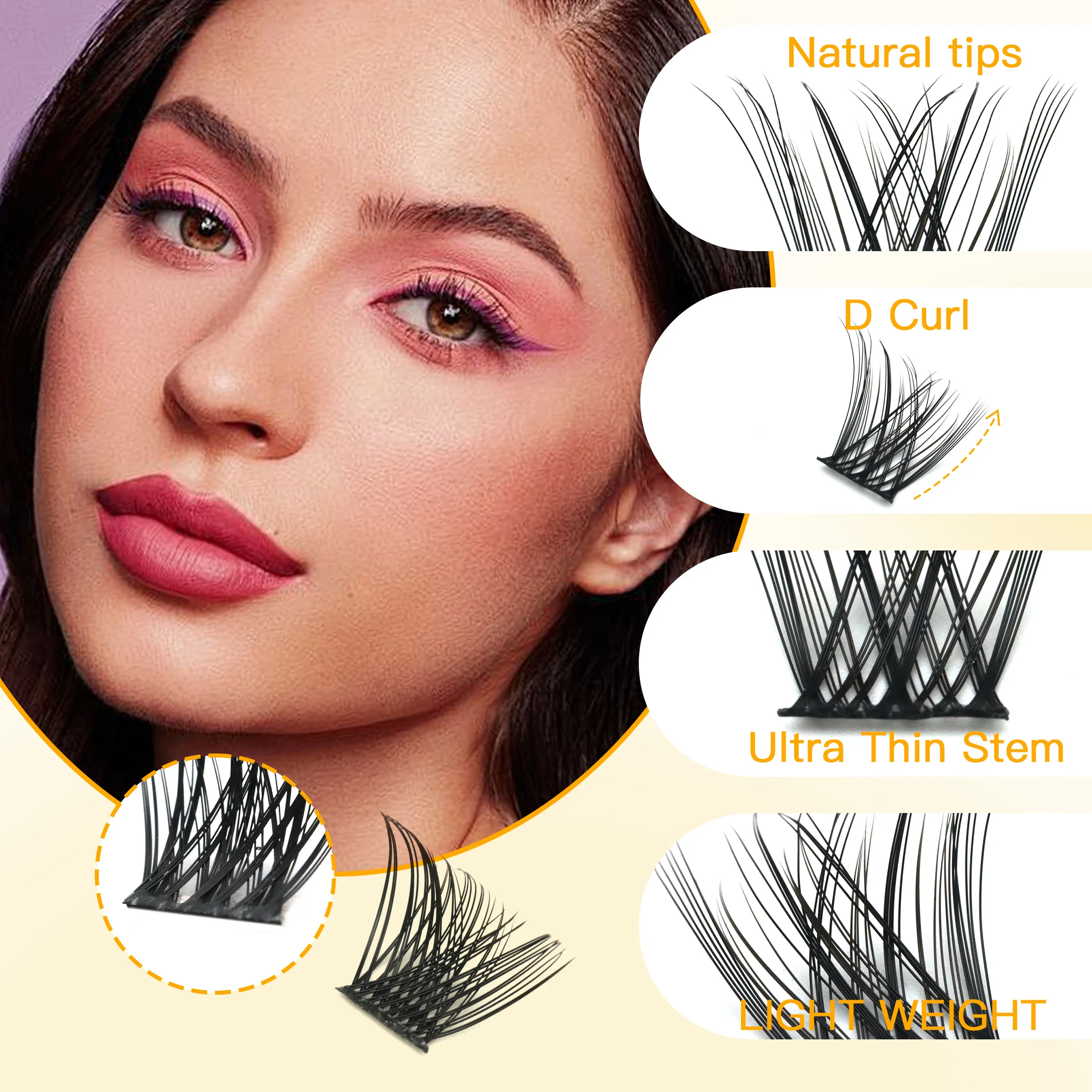 Zestaw do samodzielnego nakładania rzęs do cosplayu, naturalne, delikatne sztuczne rzęsy z klejem i pęsetą, narzędzia do przedłużania rzęs DIY, motyw kłosów pszenicy