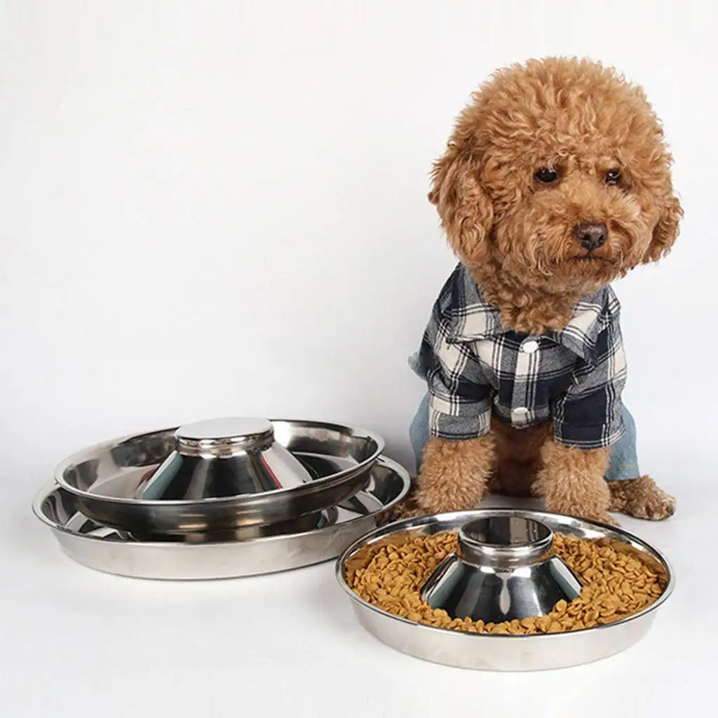 1200ml Pet Supplies Dog Bowls Dog Food Utensils Stainless Steel Slow Food Bowls Pets Slow Feeder Bowl Dog Cat Food Feeding