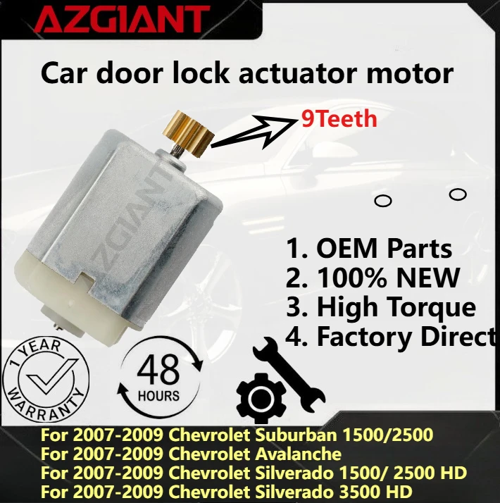 

For 2007-2009 Chevrolet Suburban 1500/2500/Avalanche/Silverado 1500/2500 HD Azgiant Car door lock motor Brand new parts OEM