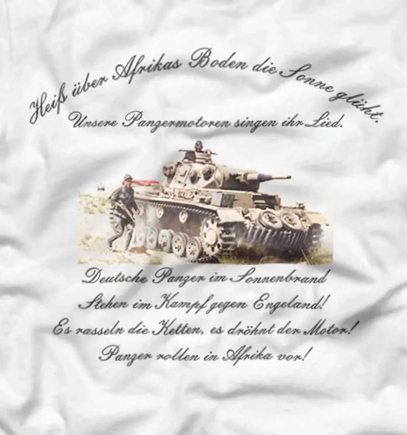 Panzer Rollen In Afrika Vor Heiß über Afrikas Boden Die Sonne T-Shirt. Summer Cotton Short Sleeve O-Neck Mens T Shirt New S-3XL
