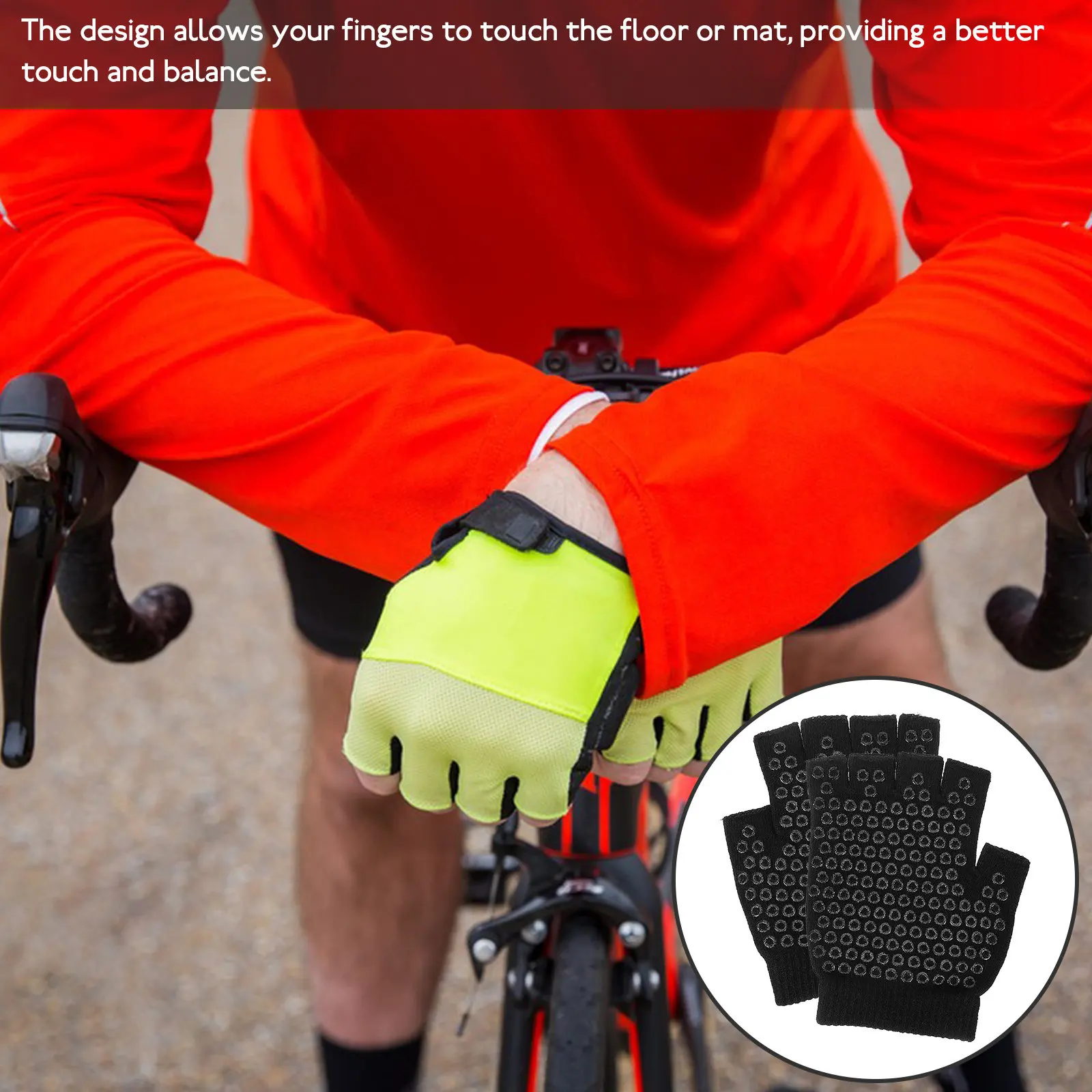 

1Pair Women Yoga Gloves Fingerless Anti-Slip Breathable Stretchy Cotton Workout Gloves for Yoga Dance Fitness Cycling Hiking