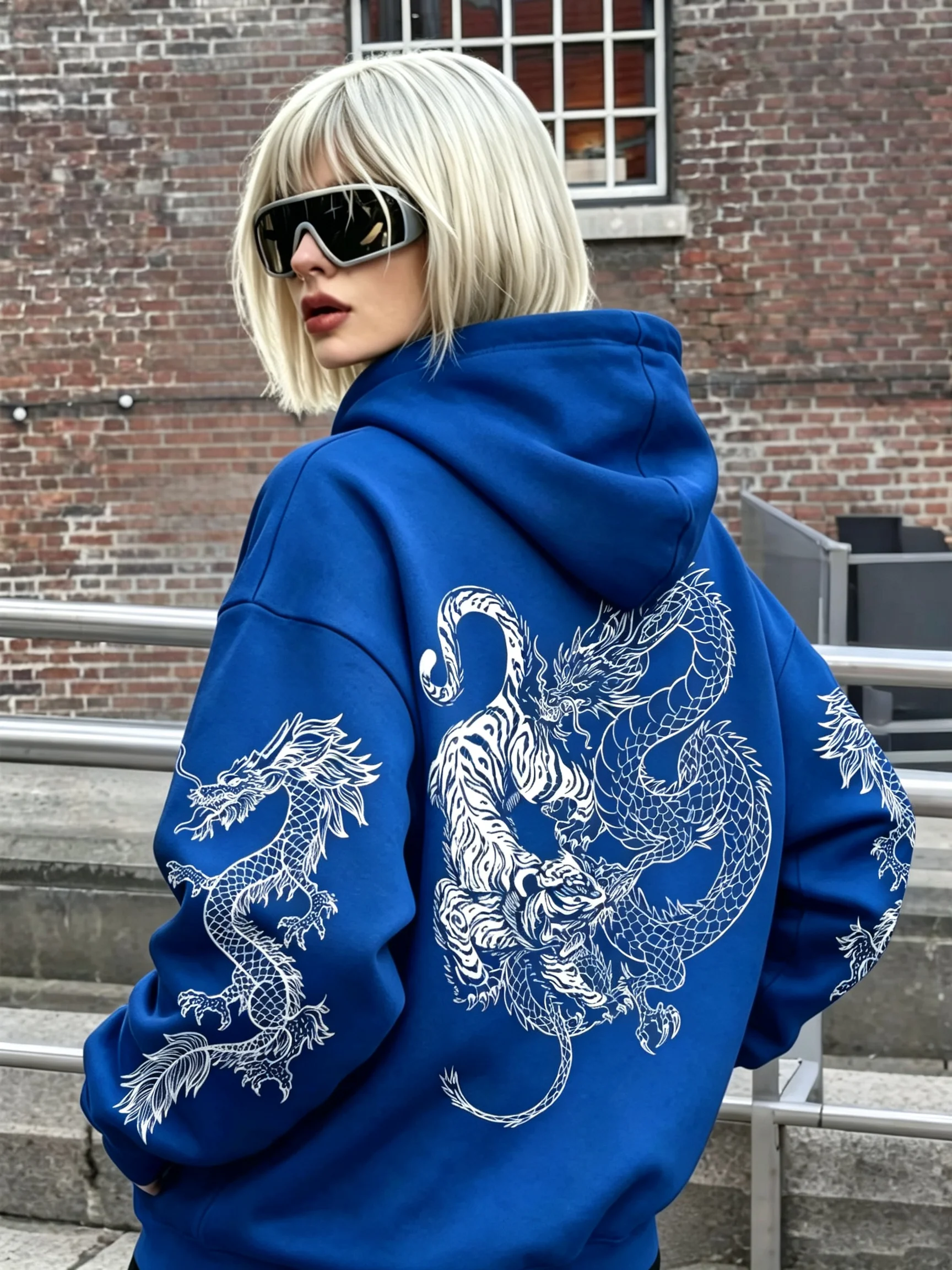 2026 neuer Kapuzenpullover im Nationalstil mit dunklem Drachen- und Tigertotem! Trendiger Unisex-Hoodie im chinesischen Stil mit Drachenmuster – Detail 27